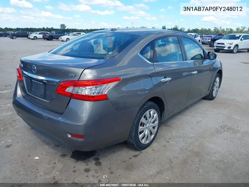 2015 NISSAN SENTRA VIN 3N1AB7AP0FY248012 — фото 4