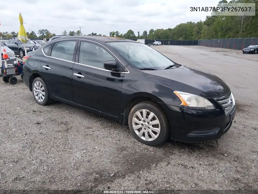 NISSAN SENTRA 2015, VIN 3N1AB7AP3FY267637