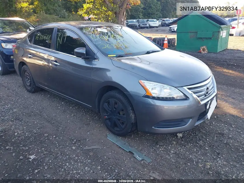 NISSAN SENTRA 2015, VIN 3N1AB7AP0FY329334