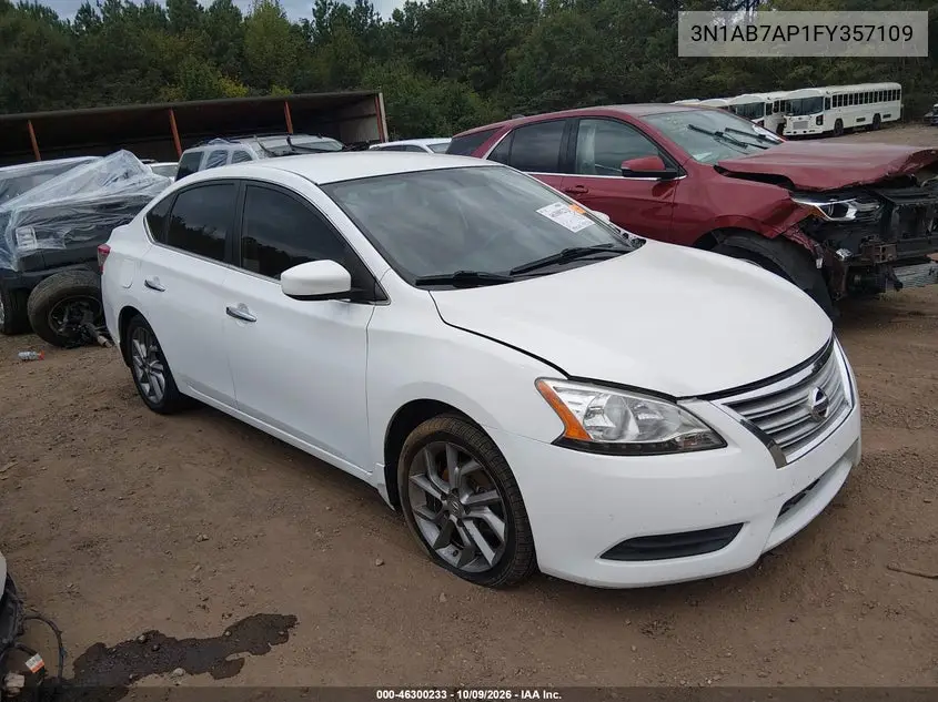 NISSAN SENTRA 2015, VIN 3N1AB7AP1FY357109