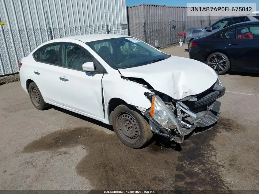 NISSAN SENTRA 2015, VIN 3N1AB7AP0FL675042