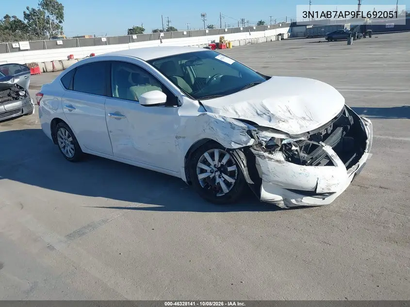 NISSAN SENTRA 2015, VIN 3N1AB7AP9FL692051
