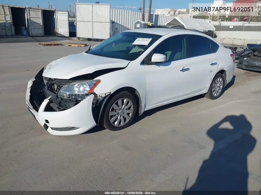 2015 NISSAN SENTRA VIN 3N1AB7AP9FL692051 — фото 2