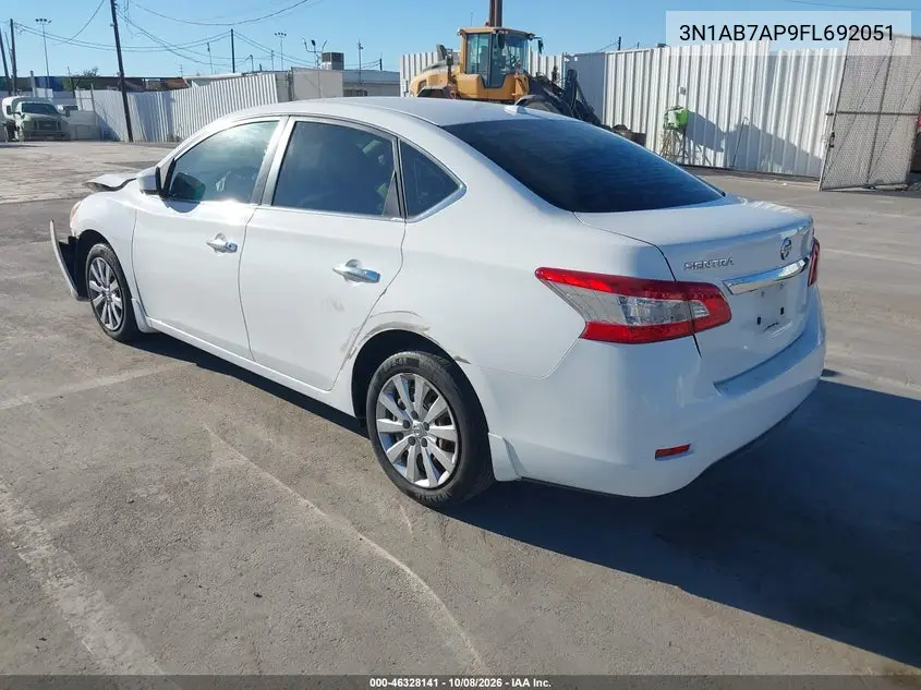 2015 NISSAN SENTRA VIN 3N1AB7AP9FL692051 — фото 3