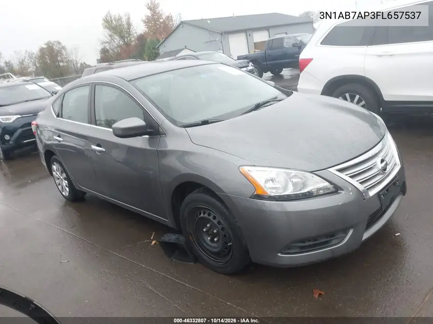 NISSAN SENTRA 2015, VIN 3N1AB7AP3FL657537