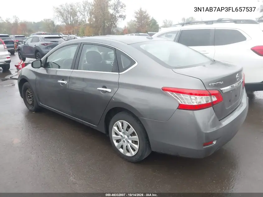 2015 NISSAN SENTRA VIN 3N1AB7AP3FL657537 — фото 3