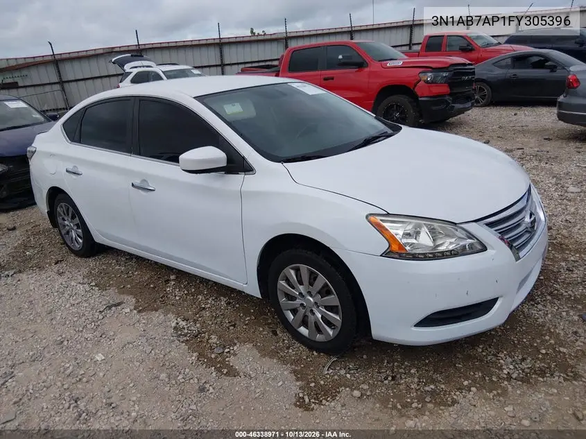 NISSAN SENTRA 2015, VIN 3N1AB7AP1FY305396