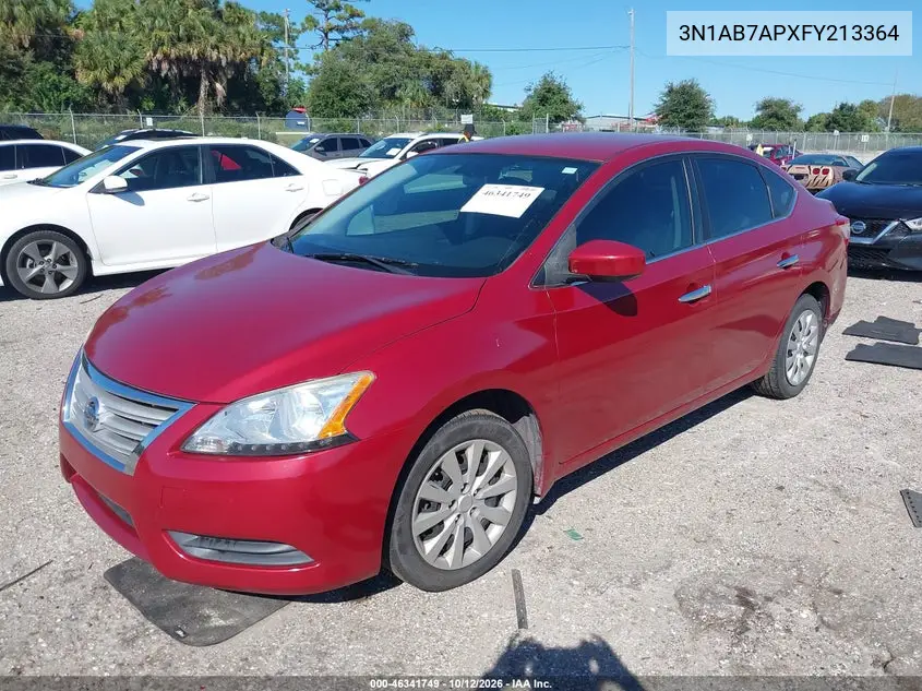 2015 NISSAN SENTRA VIN 3N1AB7APXFY213364 — фото 2