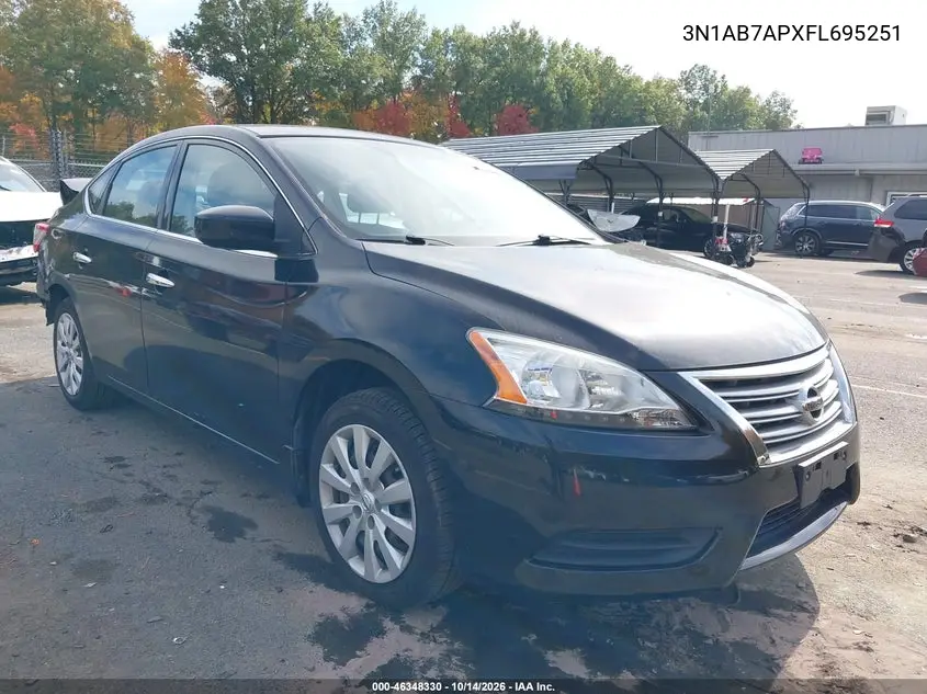 NISSAN SENTRA 2015, VIN 3N1AB7APXFL695251