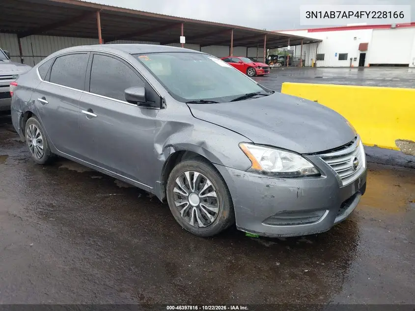 NISSAN SENTRA 2015, VIN 3N1AB7AP4FY228166