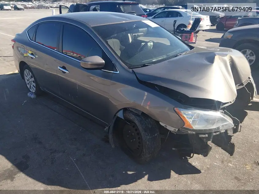 NISSAN SENTRA 2015, VIN 3N1AB7AP5FL679409