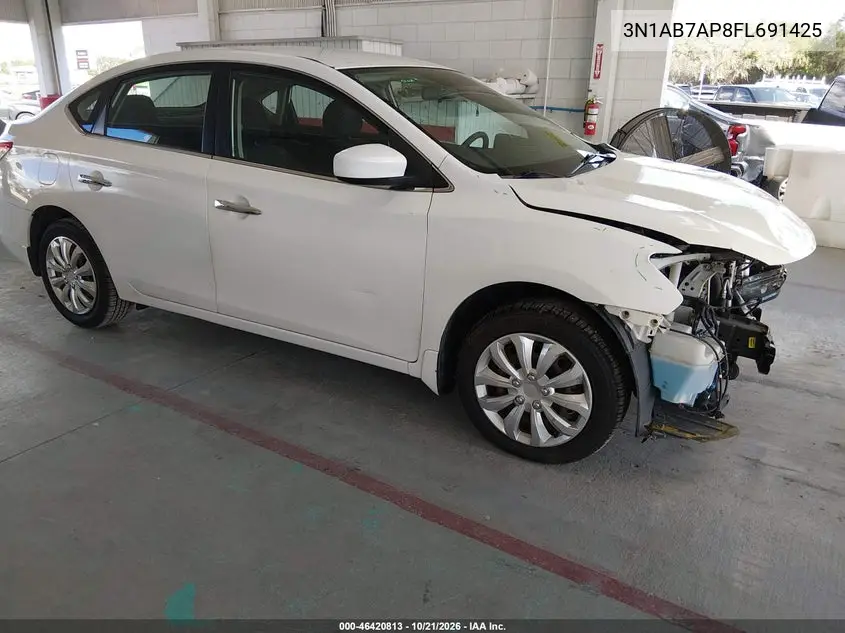 NISSAN SENTRA 2015, VIN 3N1AB7AP8FL691425