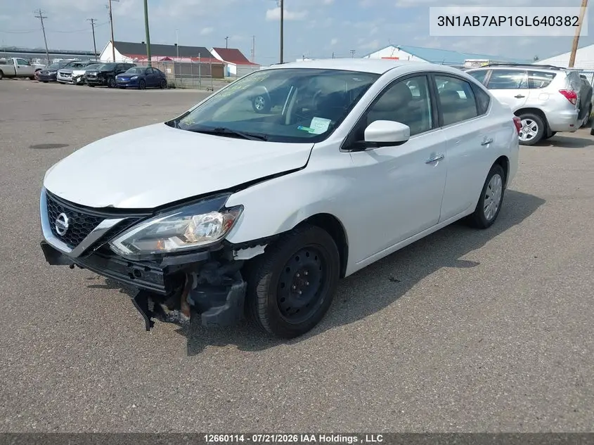2016 NISSAN SENTRA VIN 3N1AB7AP1GL640382 — фото 2