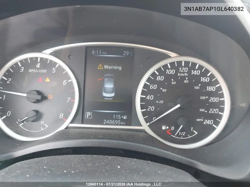 2016 NISSAN SENTRA VIN 3N1AB7AP1GL640382 — фото 7