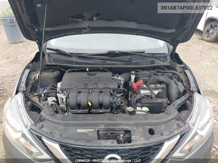 2016 NISSAN SENTRA VIN 3N1AB7AP0GL637022 — фото 10