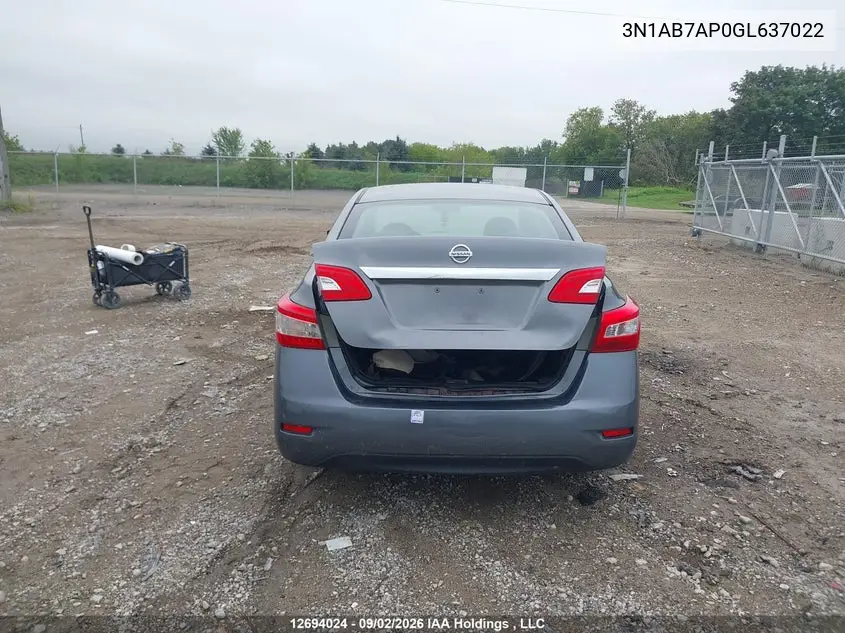 2016 NISSAN SENTRA VIN 3N1AB7AP0GL637022 — фото 16