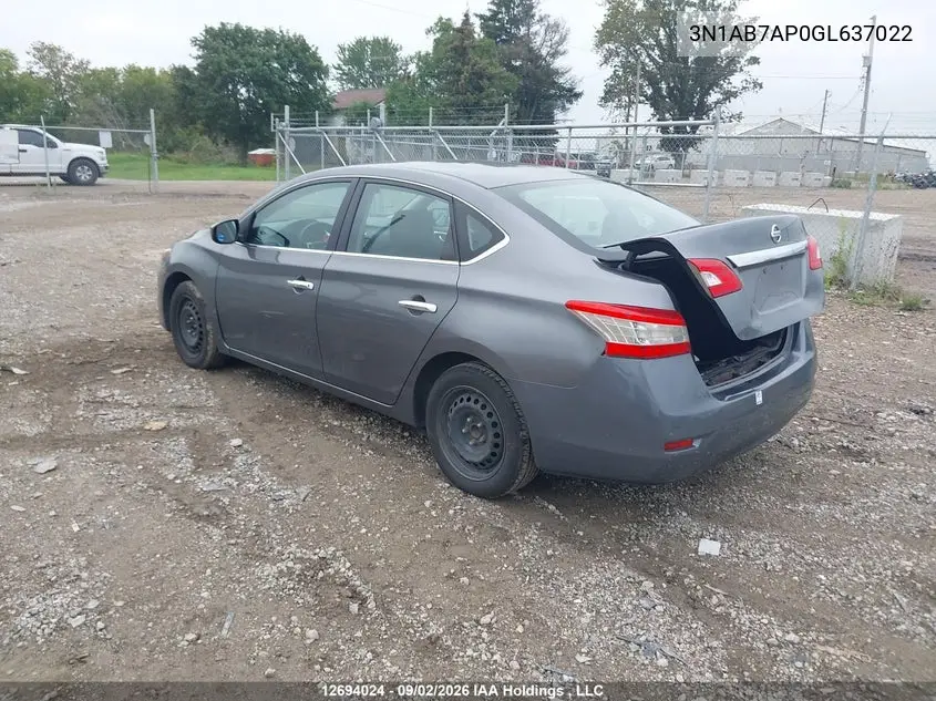 2016 NISSAN SENTRA VIN 3N1AB7AP0GL637022 — фото 3