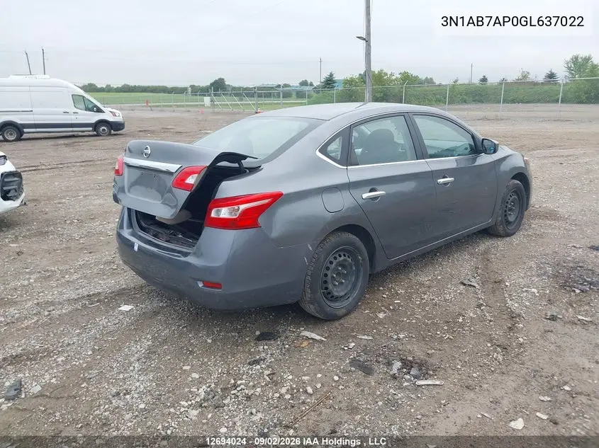 2016 NISSAN SENTRA VIN 3N1AB7AP0GL637022 — фото 4