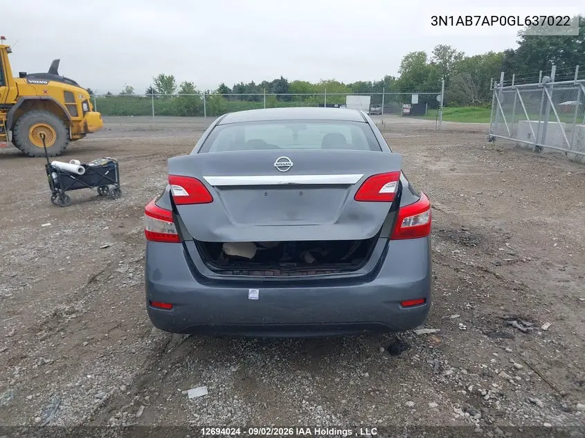 2016 NISSAN SENTRA VIN 3N1AB7AP0GL637022 — фото 6