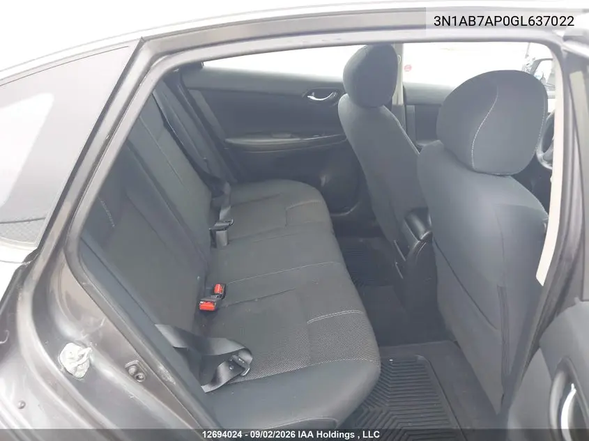 2016 NISSAN SENTRA VIN 3N1AB7AP0GL637022 — фото 8