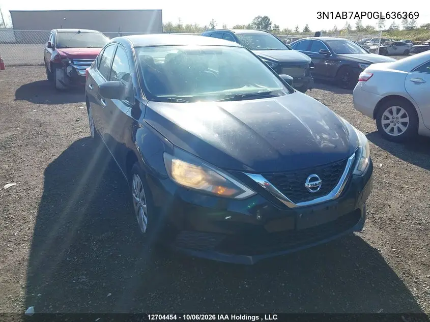 NISSAN SENTRA 2016, VIN 3N1AB7AP0GL636369