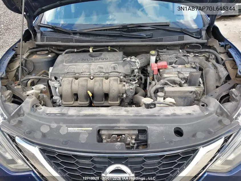 2016 NISSAN SENTRA VIN 3N1AB7AP7GL645344 — фото 10