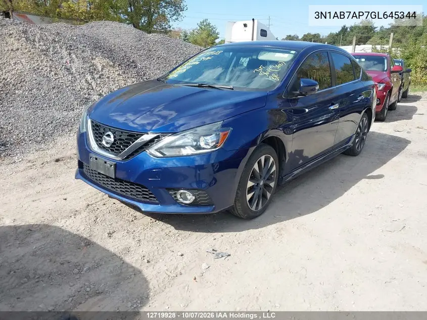 2016 NISSAN SENTRA VIN 3N1AB7AP7GL645344 — фото 2