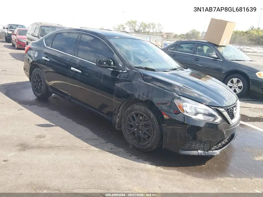 NISSAN SENTRA 2016, VIN 3N1AB7AP8GL681639