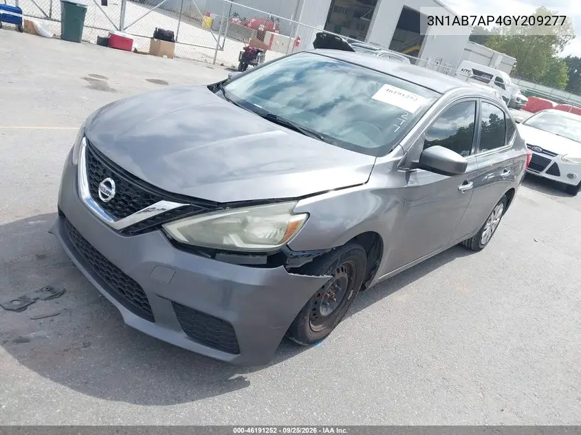 2016 NISSAN SENTRA VIN 3N1AB7AP4GY209277 — фото 2