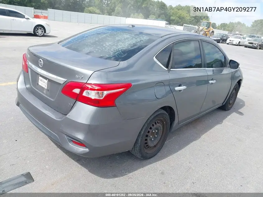 2016 NISSAN SENTRA VIN 3N1AB7AP4GY209277 — фото 4