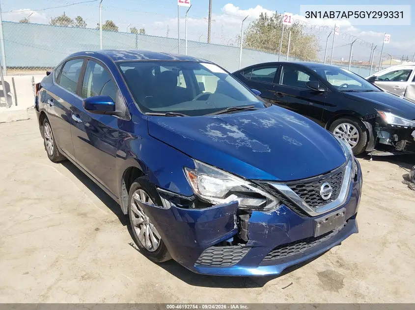 NISSAN SENTRA 2016, VIN 3N1AB7AP5GY299331