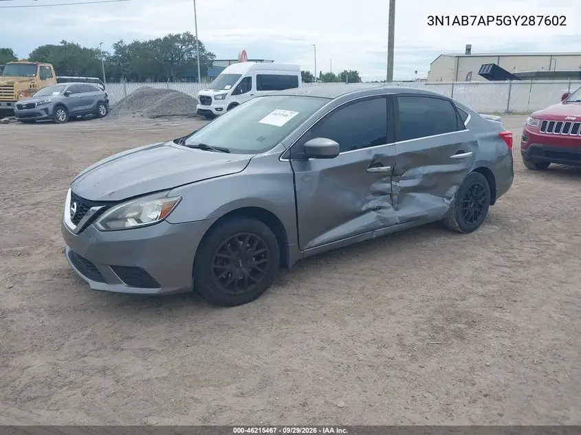 2016 NISSAN SENTRA VIN 3N1AB7AP5GY287602 — фото 2