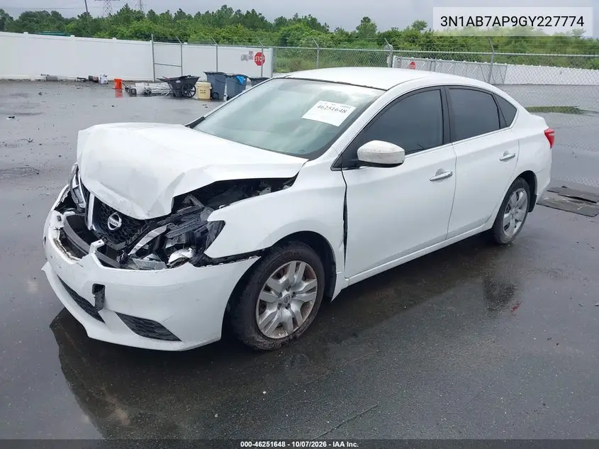 2016 NISSAN SENTRA VIN 3N1AB7AP9GY227774 — фото 2