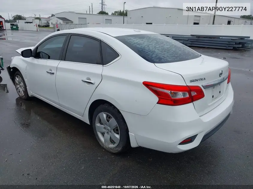 2016 NISSAN SENTRA VIN 3N1AB7AP9GY227774 — фото 3