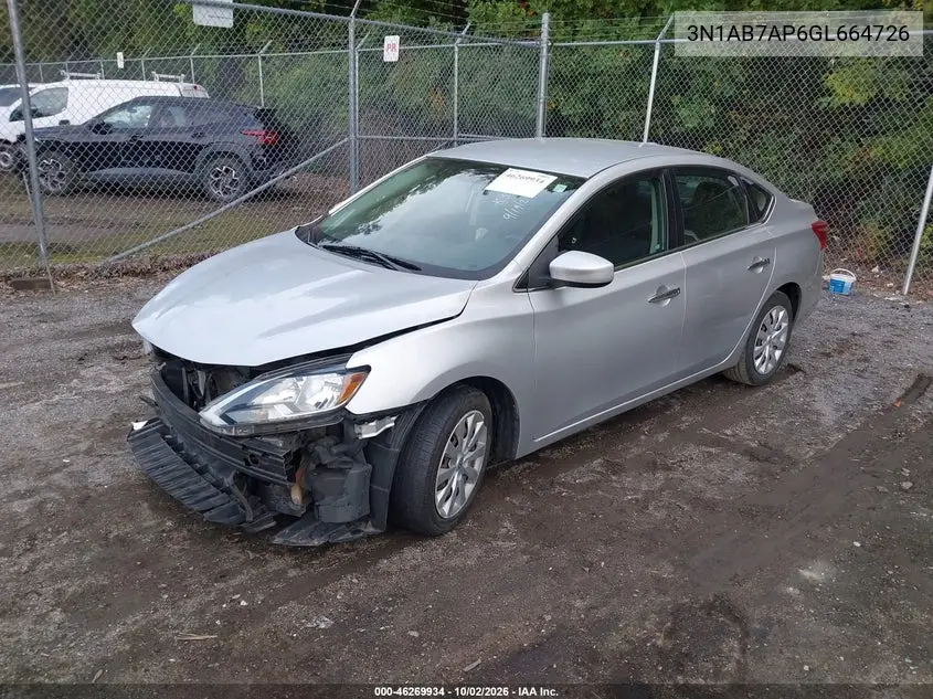 2016 NISSAN SENTRA VIN 3N1AB7AP6GL664726 — фото 2
