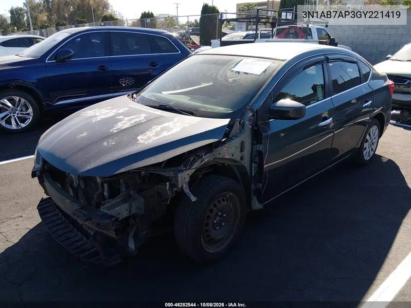 2016 NISSAN SENTRA VIN 3N1AB7AP3GY221419 — фото 2