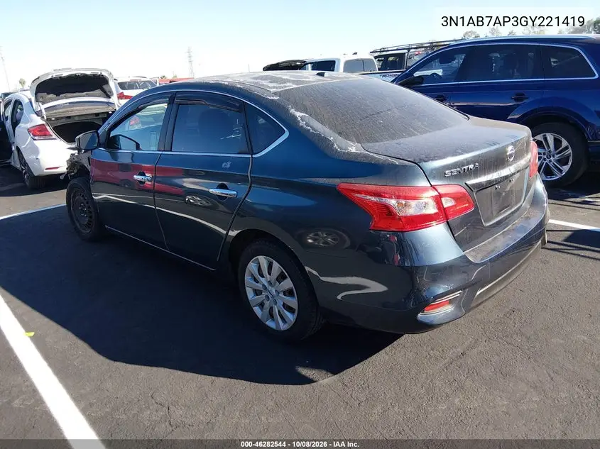 2016 NISSAN SENTRA VIN 3N1AB7AP3GY221419 — фото 3
