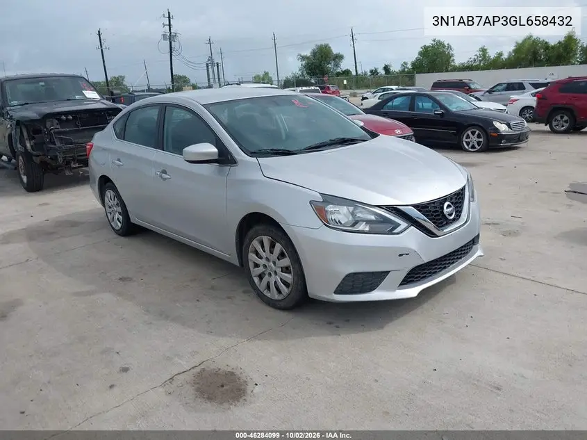 NISSAN SENTRA 2016, VIN 3N1AB7AP3GL658432