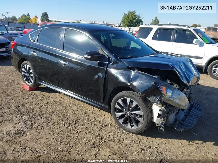 NISSAN SENTRA 2016, VIN 3N1AB7AP2GY252211