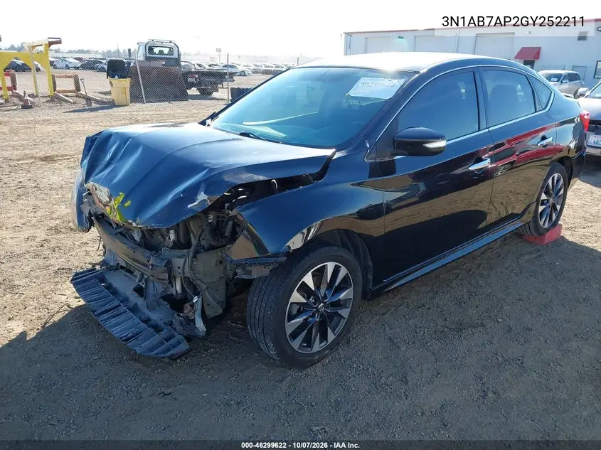 2016 NISSAN SENTRA VIN 3N1AB7AP2GY252211 — фото 2