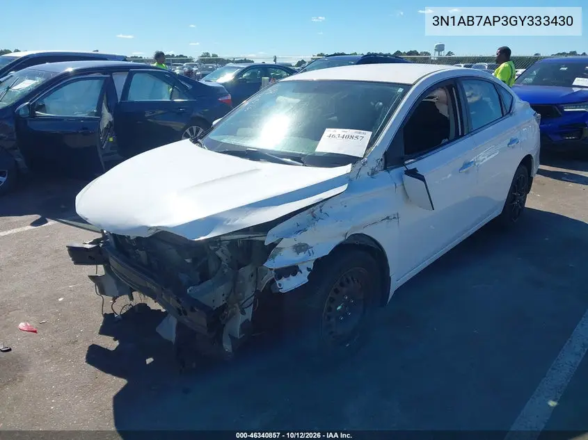 2016 NISSAN SENTRA VIN 3N1AB7AP3GY333430 — фото 2