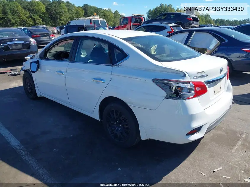 2016 NISSAN SENTRA VIN 3N1AB7AP3GY333430 — фото 3