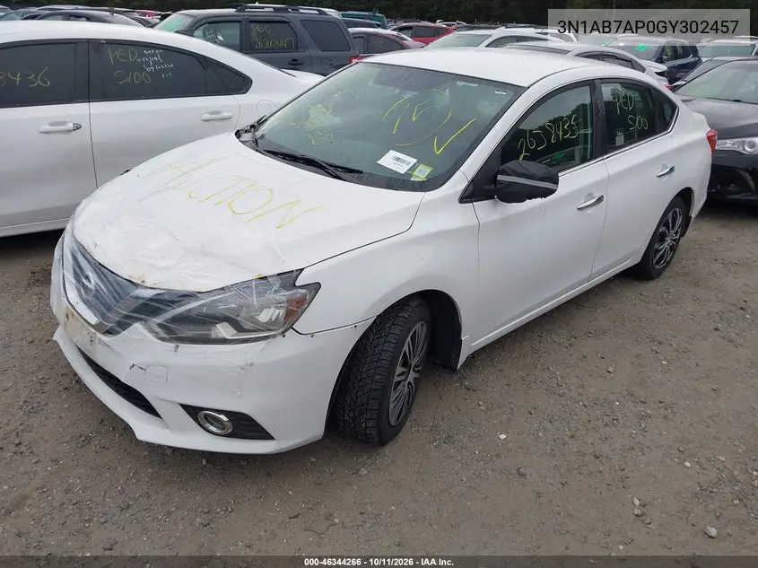 2016 NISSAN SENTRA VIN 3N1AB7AP0GY302457 — фото 2