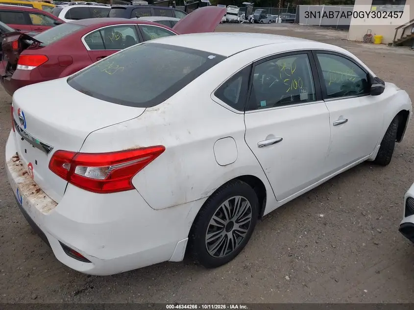 2016 NISSAN SENTRA VIN 3N1AB7AP0GY302457 — фото 4