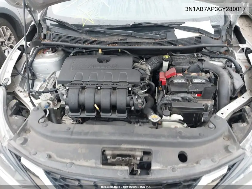 2016 NISSAN SENTRA VIN 3N1AB7AP3GY280017 — фото 10