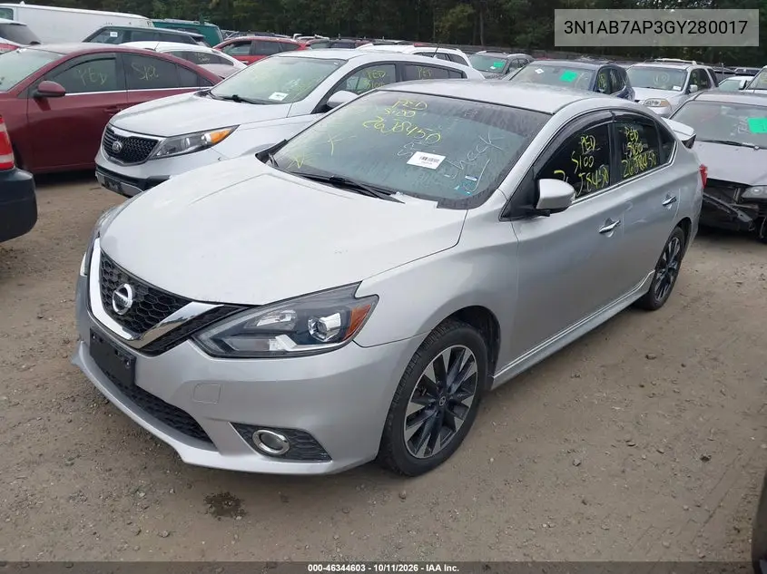 2016 NISSAN SENTRA VIN 3N1AB7AP3GY280017 — фото 2