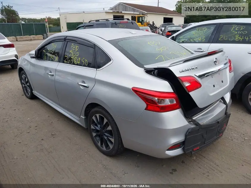 2016 NISSAN SENTRA VIN 3N1AB7AP3GY280017 — фото 3