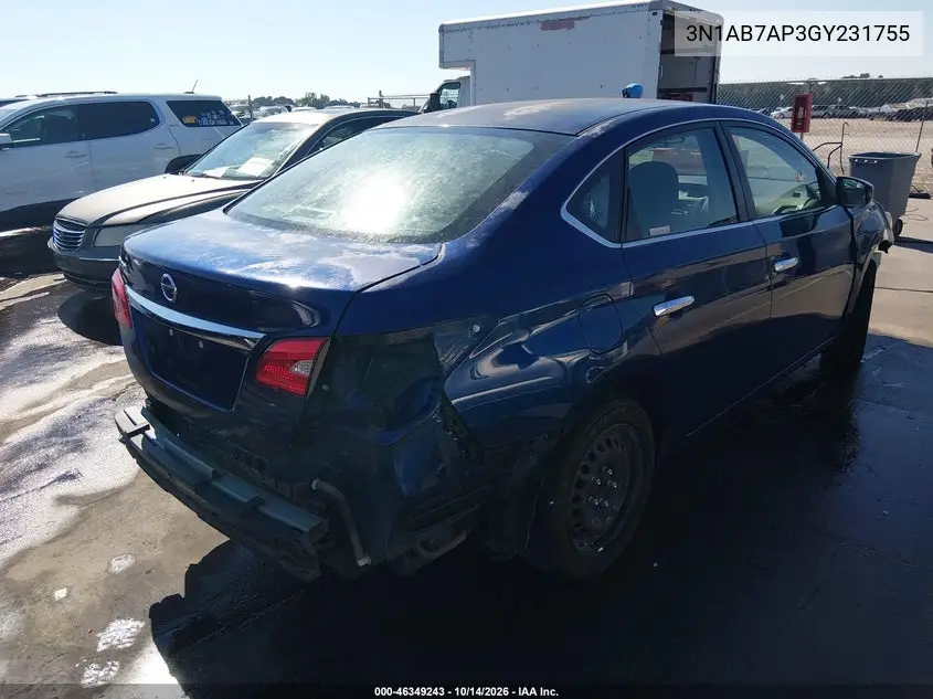 2016 NISSAN SENTRA VIN 3N1AB7AP3GY231755 — фото 4