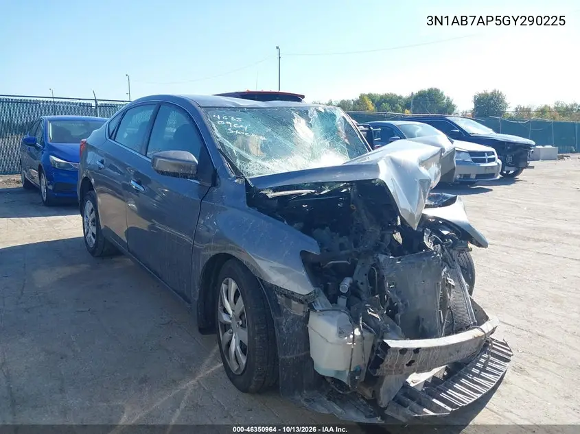 NISSAN SENTRA 2016, VIN 3N1AB7AP5GY290225