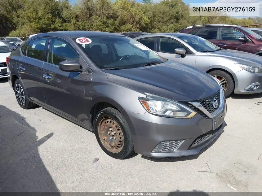 NISSAN SENTRA 2016, VIN 3N1AB7AP3GY276159